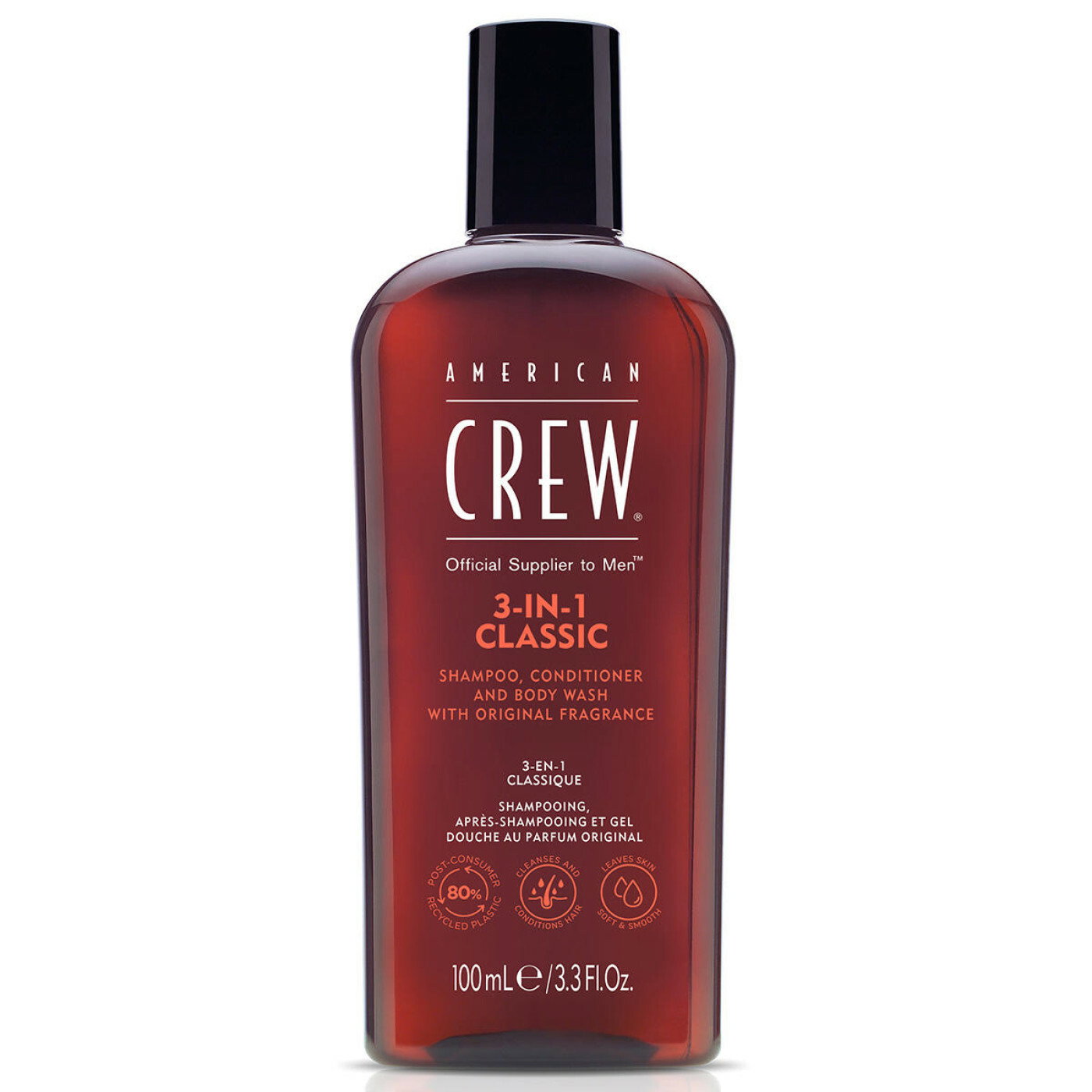 American Crew 3In1 Classic Shampoo, Conditioner & Body Wash 100ml